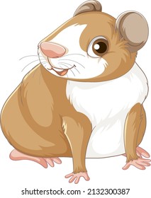 A Cute guinea pig on white background illustration