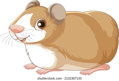 A Cute guinea pig on white background illustration