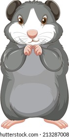 A Cute guinea pig on white background illustration