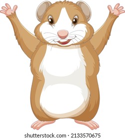 A Cute guinea pig on white background illustration