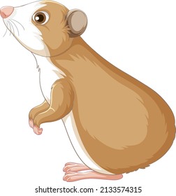 A Cute guinea pig on white background illustration