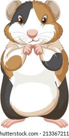 A Cute Guinea Pig On White Background Illustration