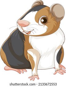 A Cute guinea pig on white background illustration