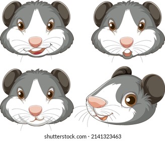 A Cute guinea pig on white background illustration