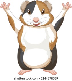 A Cute guinea pig on white background illustration