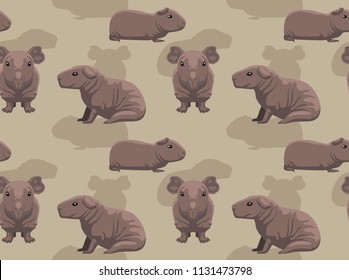 Cute Guinea Pig Skinny Cartoon Background Seamless Wallpaper