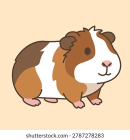 Cute guinea pig, small rodent pet icon, vector illustration