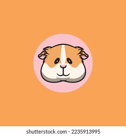 Cute guinea pig smiling face cartoon illustration