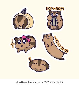 cute guinea pig sticker vector design