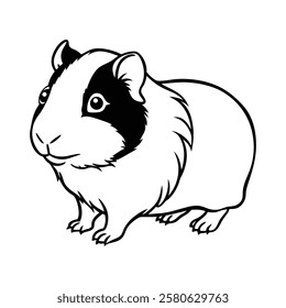 Cute Guinea Pig Vector Illustration Art