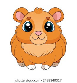 Ilustración vectorial de dibujos animados de conejillos de indias lindos para imprimibles, Clipart y diseños de arte de línea.