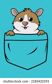 Cute Guinea in pocket animal cartoon concept isolated