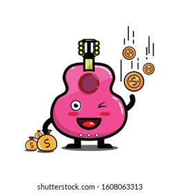cute guitar expression BOLD PINK