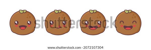 Cute Gulab Jamun Cartoon Traditional Indian Stock Vector Royalty Free