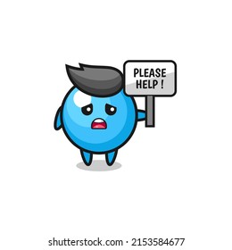 cute gum ball hold the please help banner , cute design