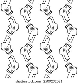 linha preta do vetor do padrão da arma bonito com fundo branco