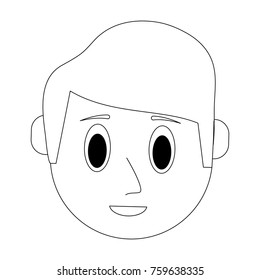 Cute guy face cartoon