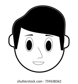 Cute guy face cartoon