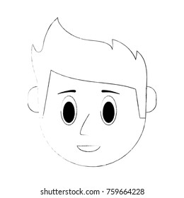 Cute guy face cartoon