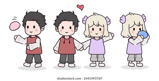 Cute guy and girl characters 
