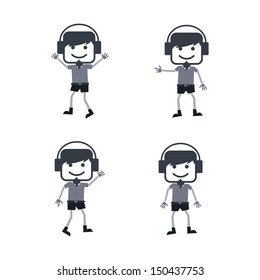 cute guy with headphone set