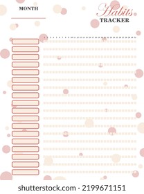 Cute habits tracker with desing