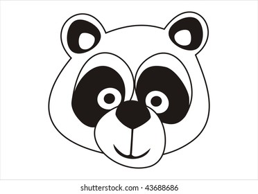 Cute had of a Panda bear vector.