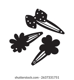 Cute hair clips vector isolated on white background. Hairpin isolated.
