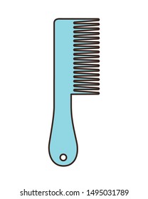 cute hair comb on white background