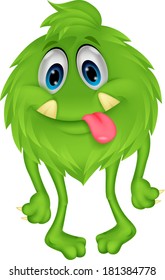 Cute hairy green monster