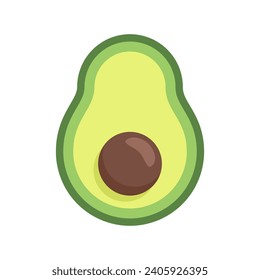 cute half avocado vector illustration