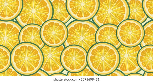 Cute Half Orange Fruit Doodle Seamless Pattern Background Vector Design