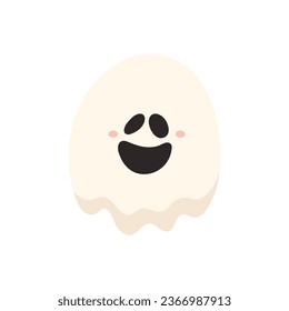 Cute Halloween alphabet letter O ghost character. Funny kids decorative lettering. for t-shirt, nursery decoration, baby shower, greeting card, invitation, scrapbooking. Vector stock illustration.