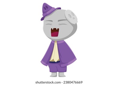 Cute Halloween Animal Character Design Illustration