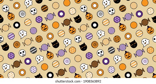 Cute Halloween background. Seamless pattern.Vector.