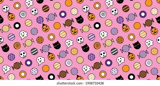 Cute Halloween background. Seamless pattern.Vector.
