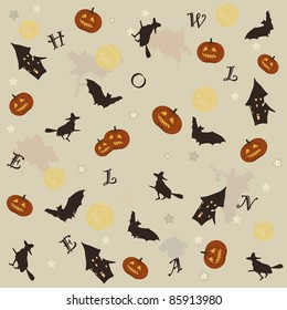 Cute Halloween background. Vector.
