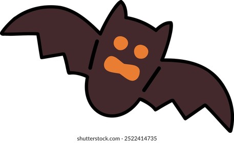 Linda ilustración de murciélago de Halloween para Sitio web de tarjetas, aplicaciones, impresión, documentos, diseño de carteles, etc.