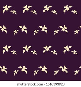 Cute Halloween bat. Seamless vector illustration with spooky silhouettes