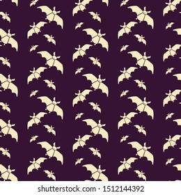 Cute Halloween bat. Seamless vector illustration with spooky silhouettes