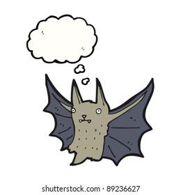 cute halloween bat with with thought bubble