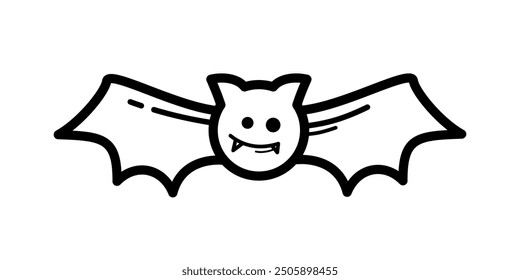 Cute halloween bat - vector illustration