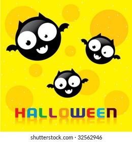 cute halloween bats greeting