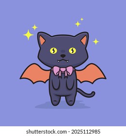 Cute halloween black cat illustration