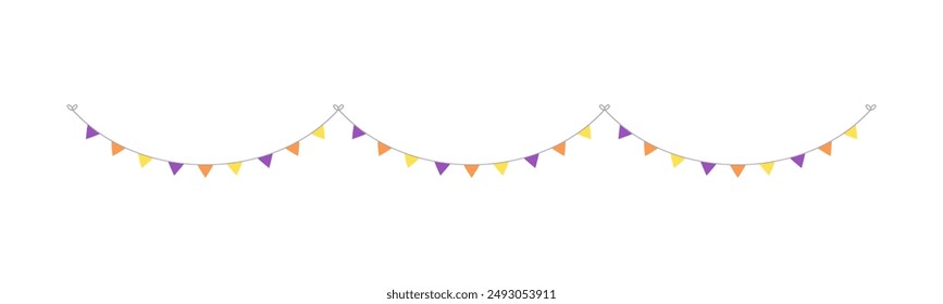 Cute Halloween Bunting Garland Illustration. Simple banner hanging party classy decor vector element.