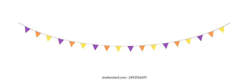 Cute Halloween Bunting Garland Illustration. Simple banner hanging party classy decor vector element.