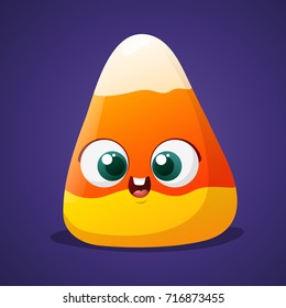 Cute Halloween Candy Corn Frightened Face Stock Vector (Royalty Free