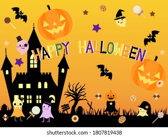 A cute Halloween card with lots of ghosts.