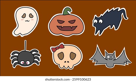Cute Halloween Cartoon Elements Collection 