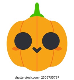 Cute Halloween cartoon pumpkin vector illustration isolated on a white background.